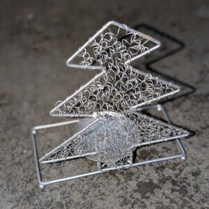 *3 FOR $9* Metal Christmas Tree Pillar Votive Twisted Wire Artwork Candle Holder